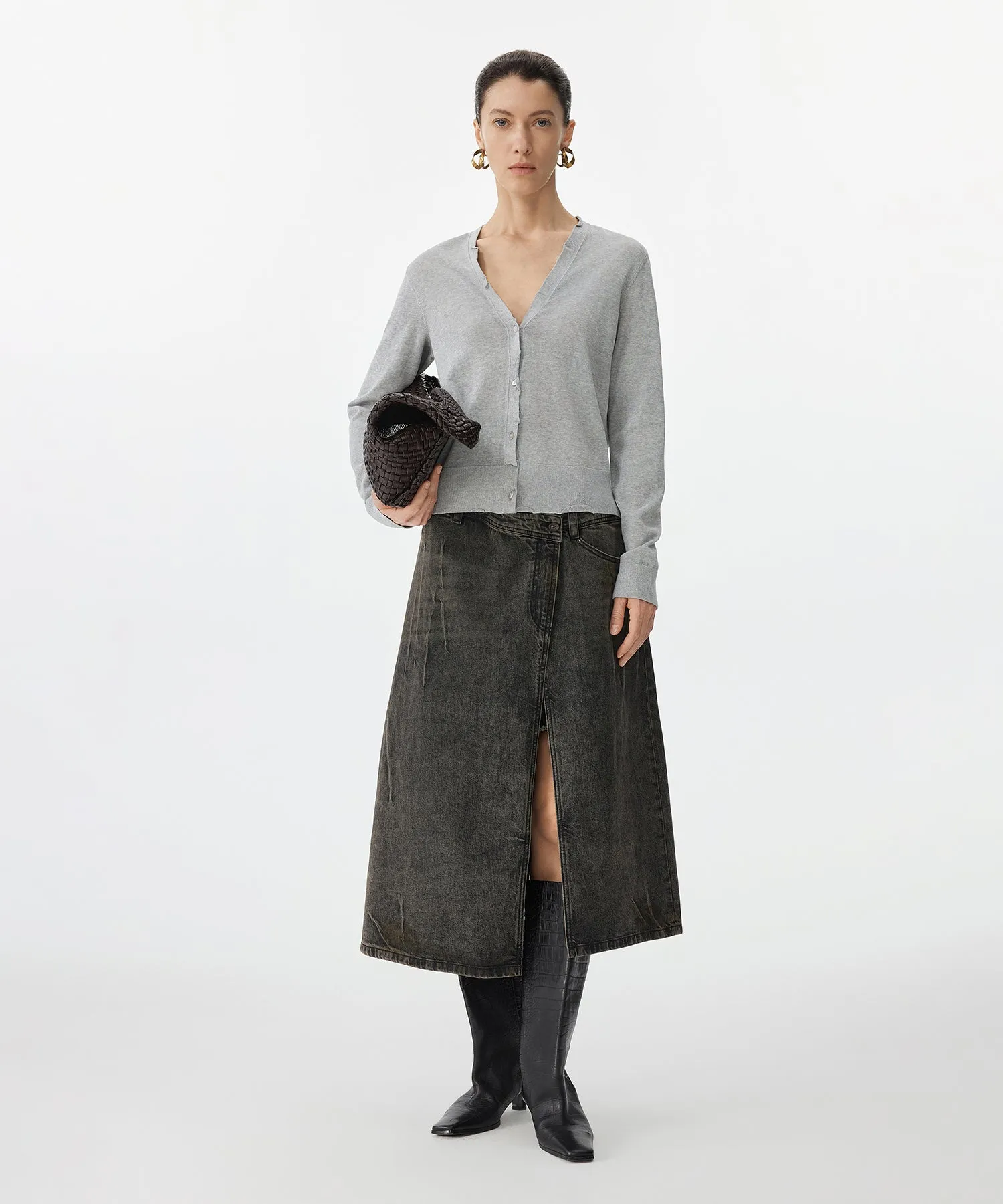 Layered Remake Denim Skirt