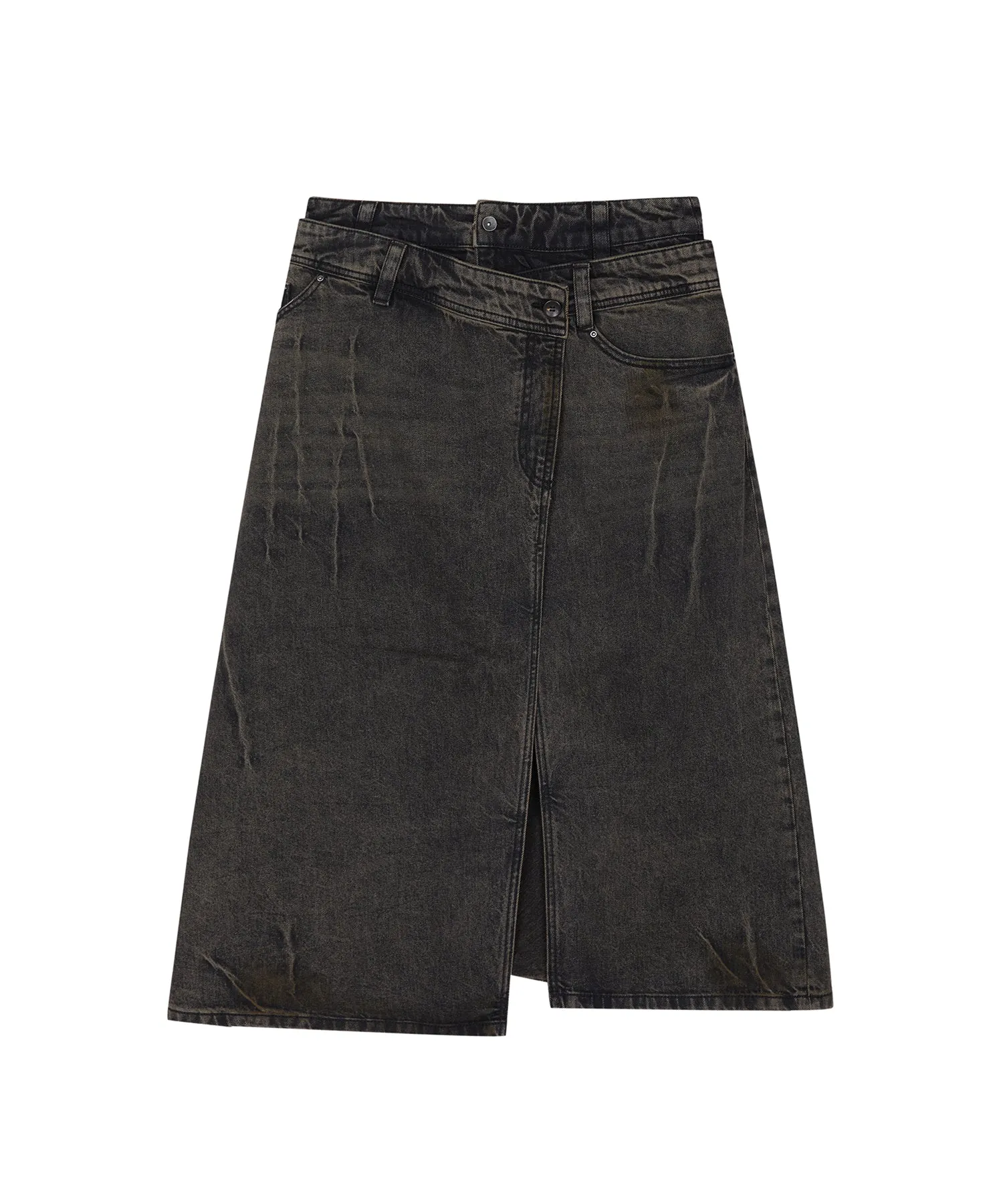 Layered Remake Denim Skirt