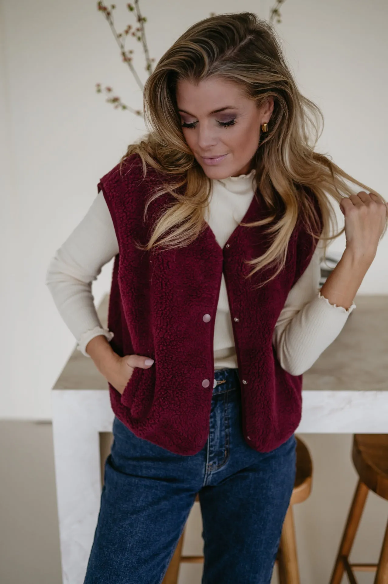 Ledra gilet I Bordeaux