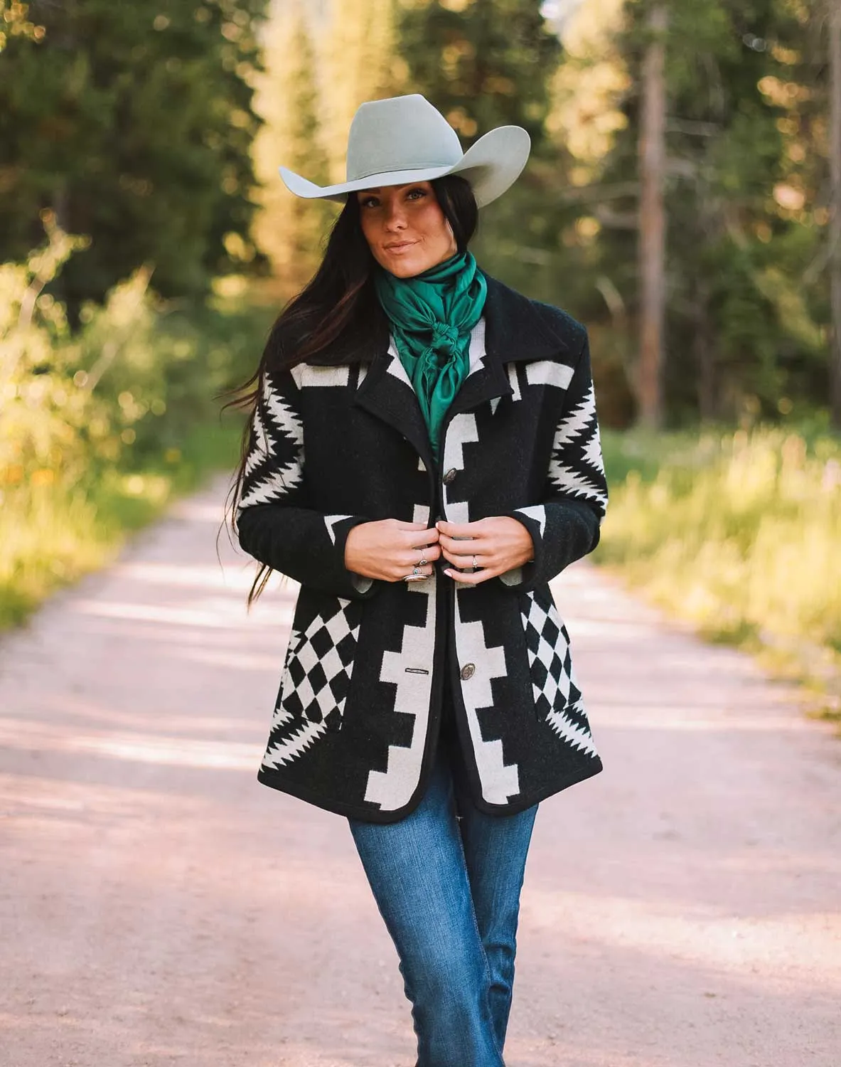 Los Ojos Wool Car Coat