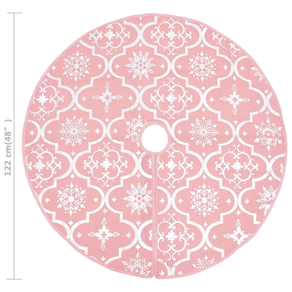 Luxury Christmas Tree Skirt with Sock Pink 122 cm Fabric
