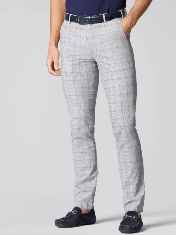 MEYER BONN GREY CHECK CHINO