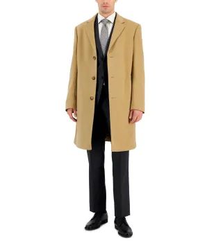 Michael Kors Men's Classic Fit Luxury Wool Cashmere Blend Overcoat 40L Camel Tan