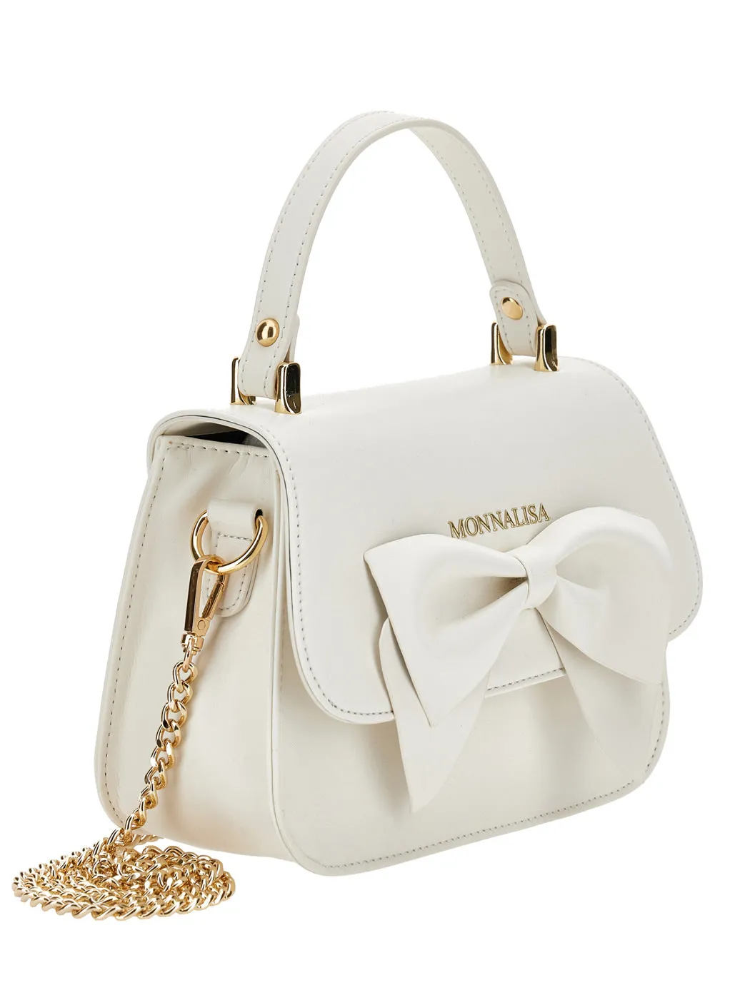 MONNALISA Cream regenerated leather bag for girl-17B001