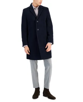 Nautica Mens Classic fit Overcoat Coat 42 R Blue Solid