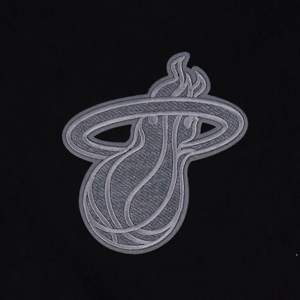 NBA MIAMI HEAT REVERSE FRENCH TERRY MEN'S CB FLC PO HOODIE (BLACK/GRAY/EGGSHELL)