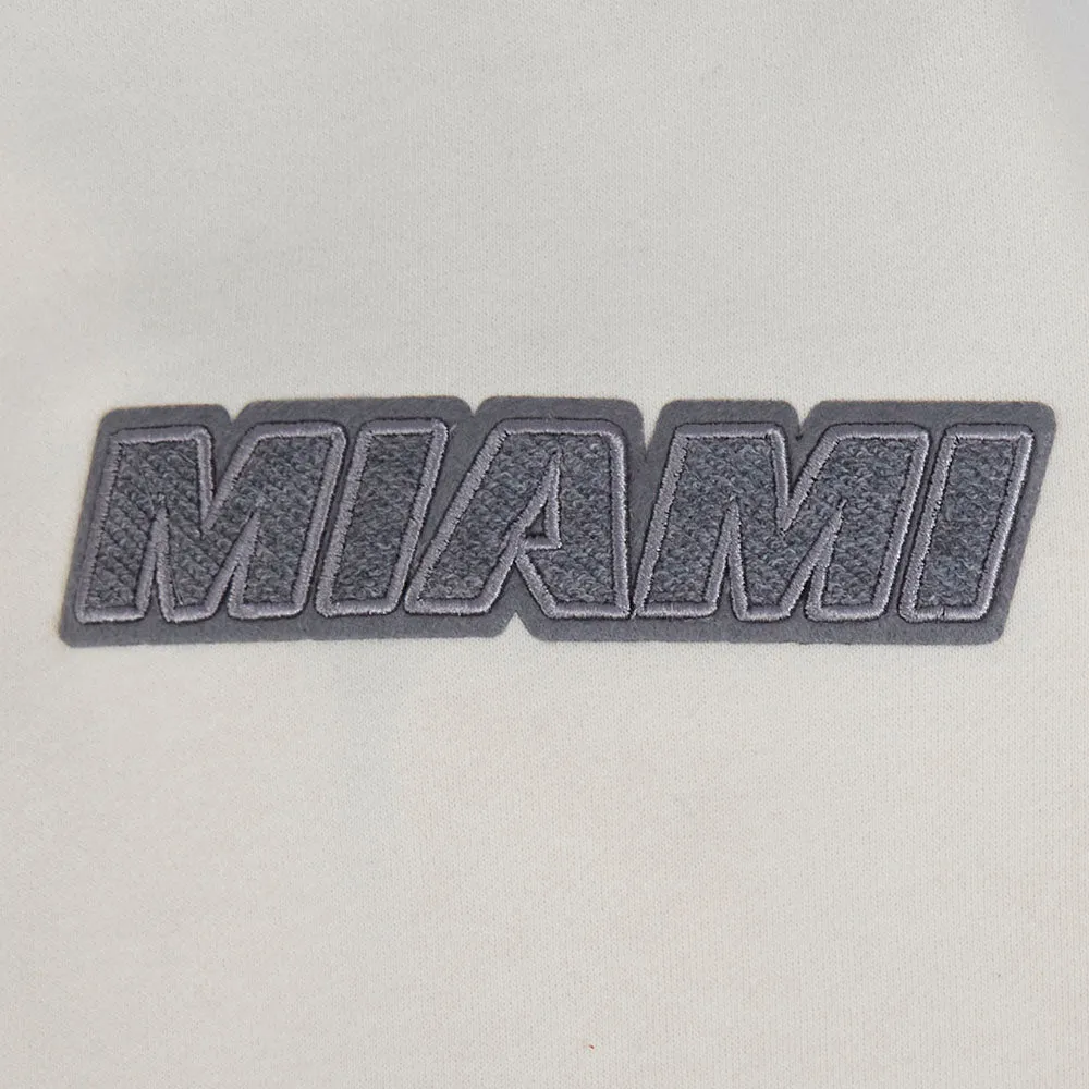 NBA MIAMI HEAT REVERSE FRENCH TERRY MEN'S CB FLC PO HOODIE (BLACK/GRAY/EGGSHELL)
