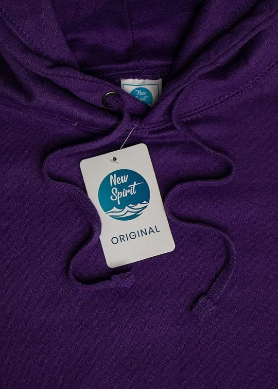 New Spirit Plain Hoodie Top Unisex Ladies Hooded Sweatshirts Purple XL