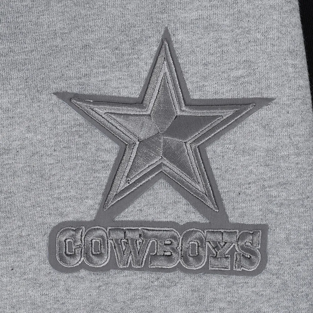 NFL DALLAS COWBOYS REVERSE FRENCH TERRY MEN'S CB FLC PO HOODIE (BLACK/GRAY/EGGSHELL)