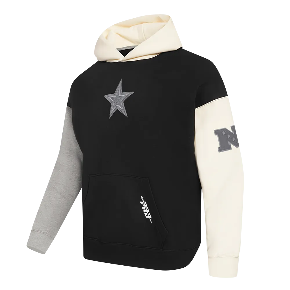 NFL DALLAS COWBOYS REVERSE FRENCH TERRY MEN'S CB FLC PO HOODIE (BLACK/GRAY/EGGSHELL)