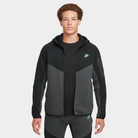 Nike Tech Fleece Full-Zip Windrunner Hoodie Black / Anthracite - Green Strike