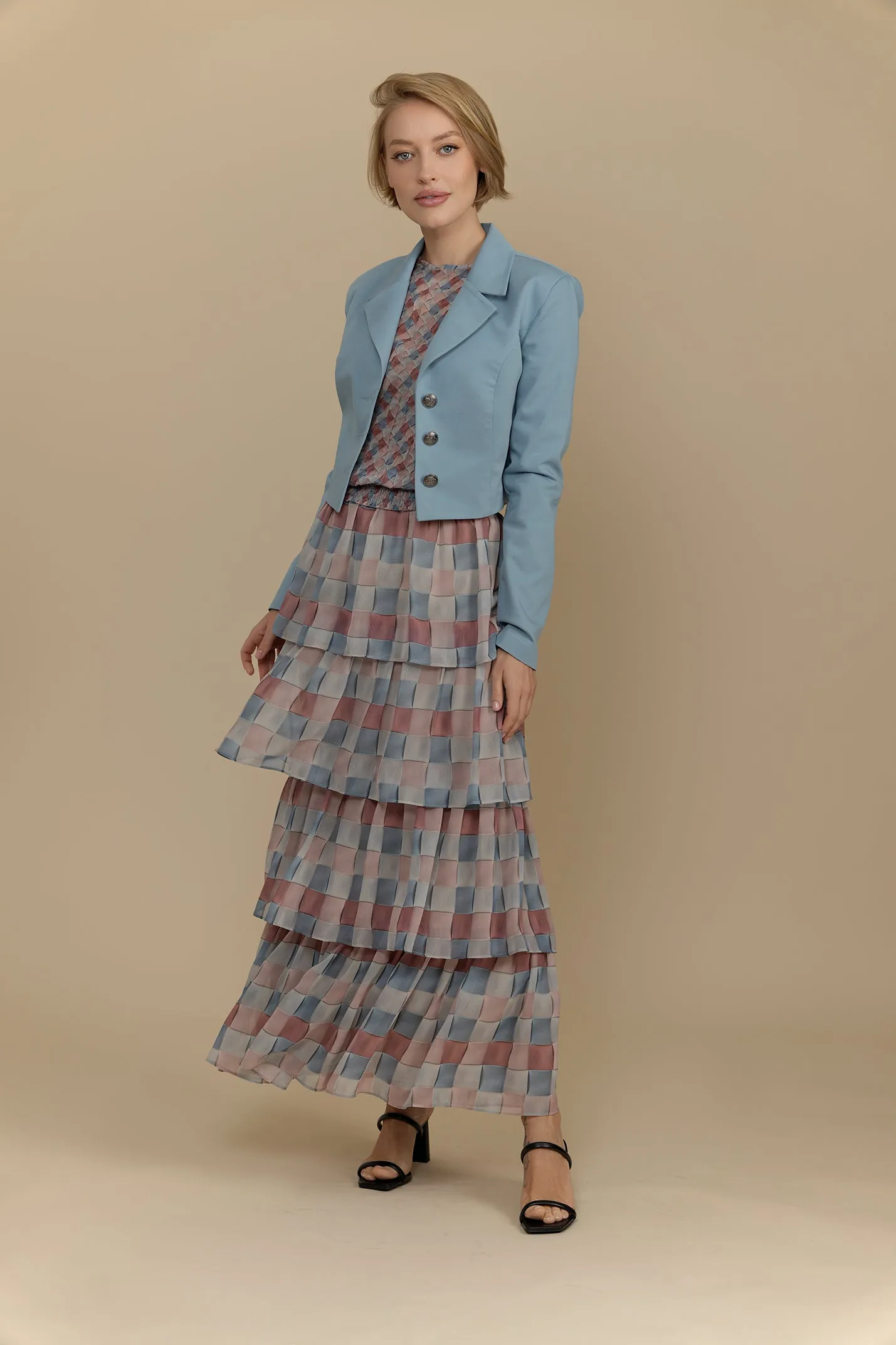 Noe Layered Plaid Skirt