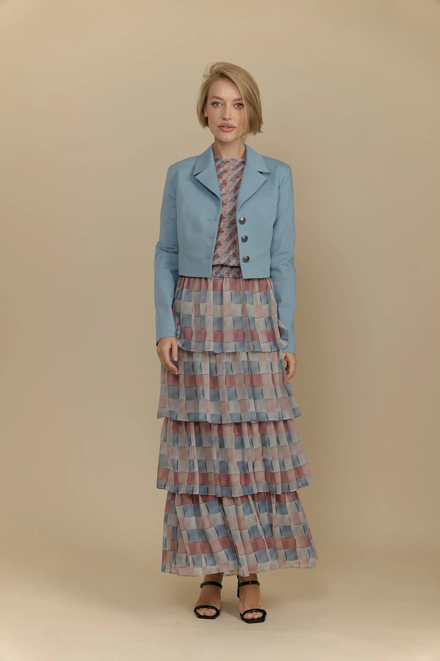 Noe Layered Plaid Skirt