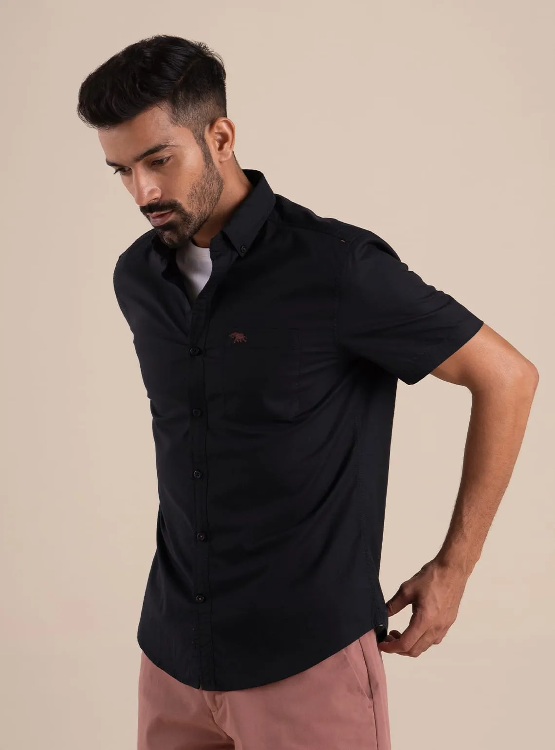 Onyx Oxford Half Shirt