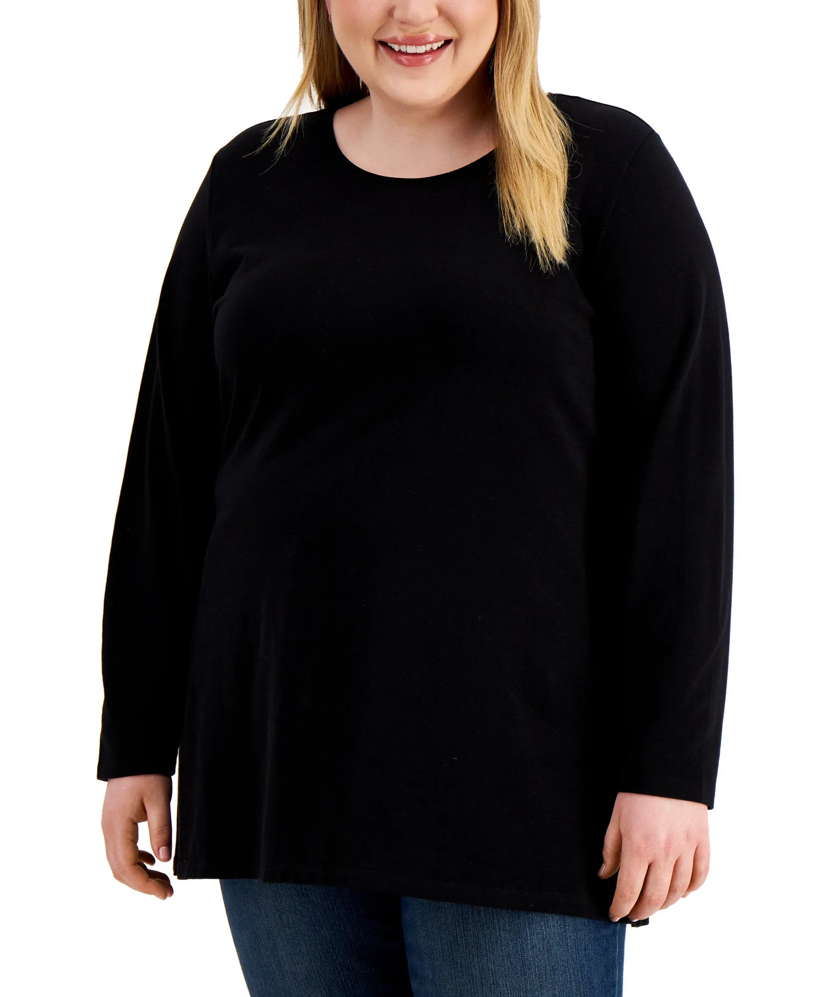 Plus Removable-Scarf Top