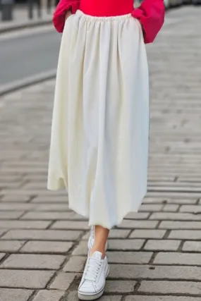Pre-Order: BETTY MIDI BUBBLE SKIRT (CREAM)- VS3373