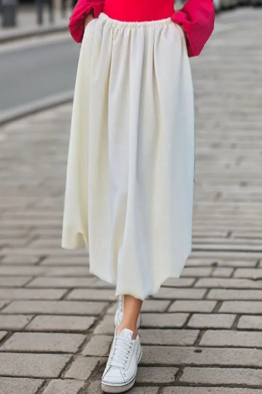 Pre-Order: BETTY MIDI BUBBLE SKIRT (CREAM)- VS3373