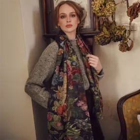 Primula Black Wool Scarf by One Hundred Stars