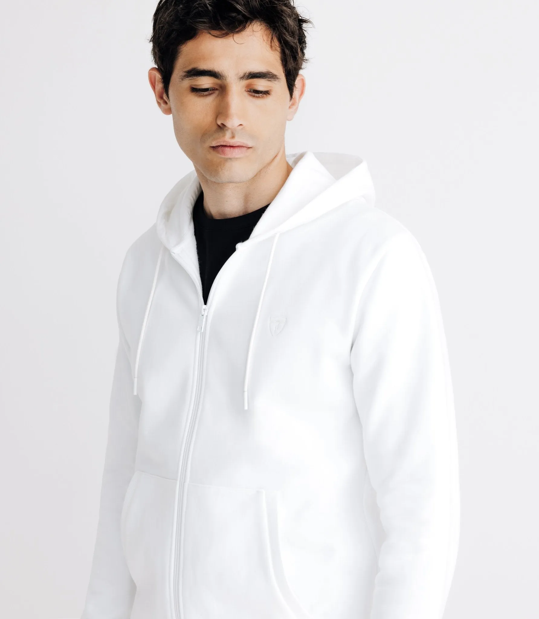 Pull gilet à capuche blanc