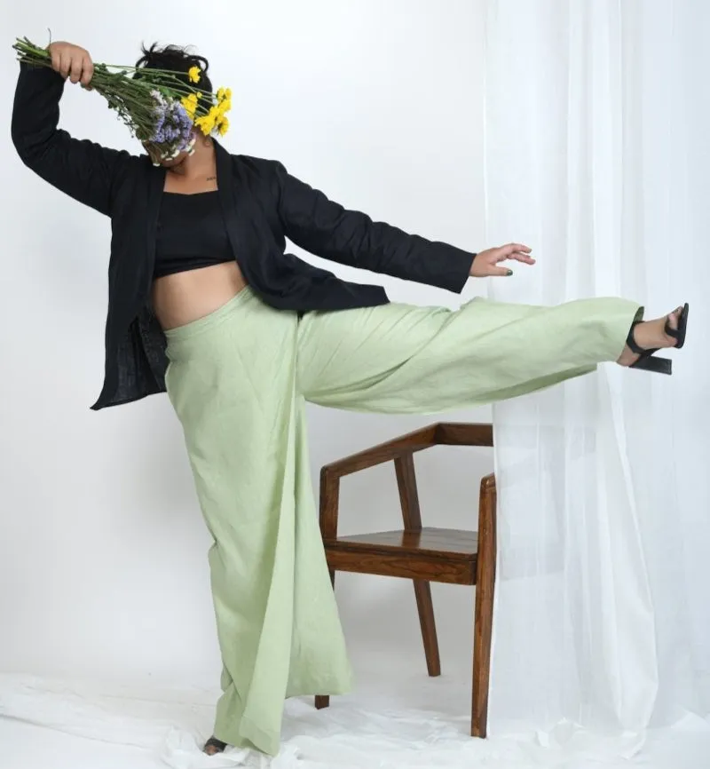 Pure Hemp Fabric Black Crop Top | Loungewear