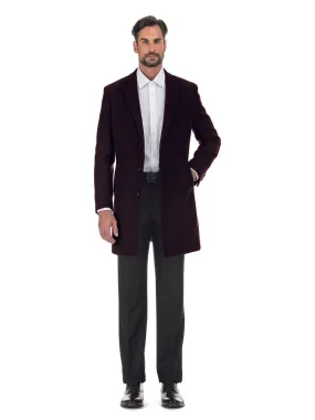 Raphael Wool Blend Breasted Burgundy Top Coat