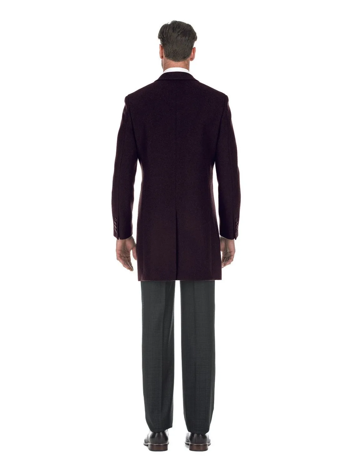 Raphael Wool Blend Breasted Burgundy Top Coat