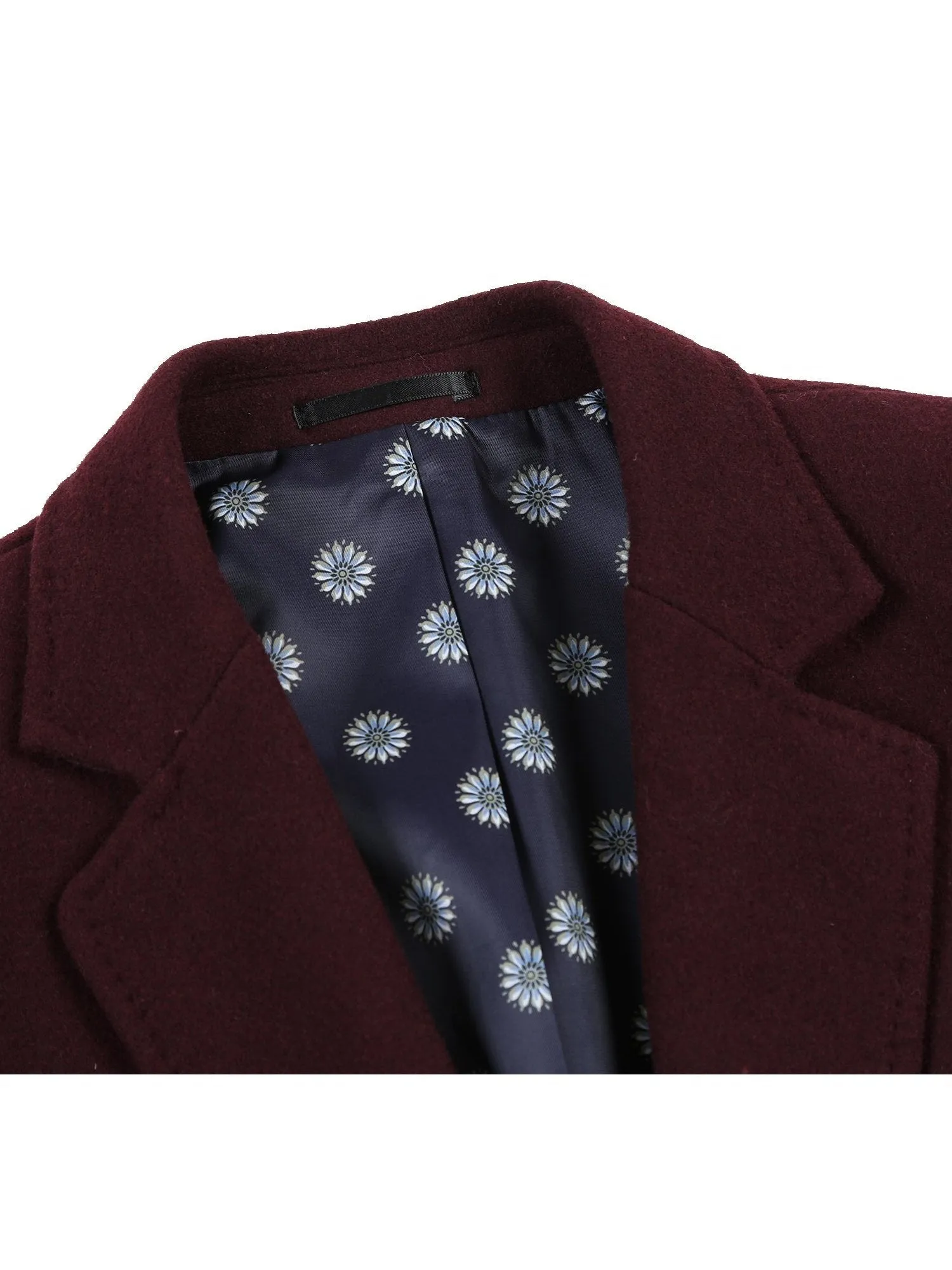 Raphael Wool Blend Breasted Burgundy Top Coat