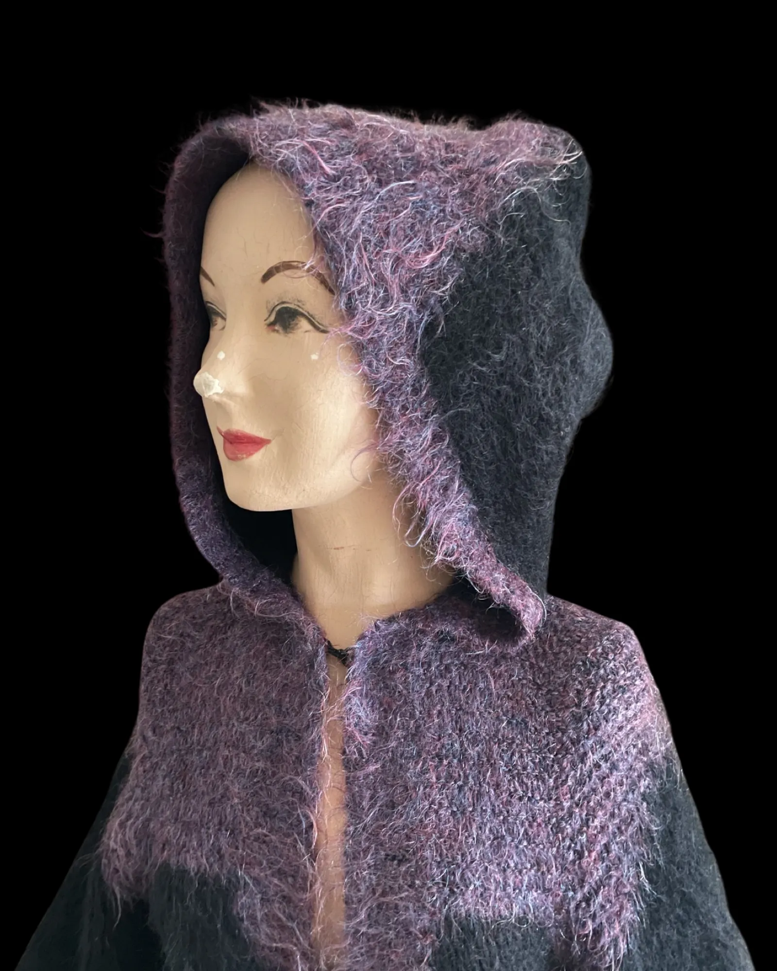 Rare 1930s/40s Hooded Knit Mohair Coat