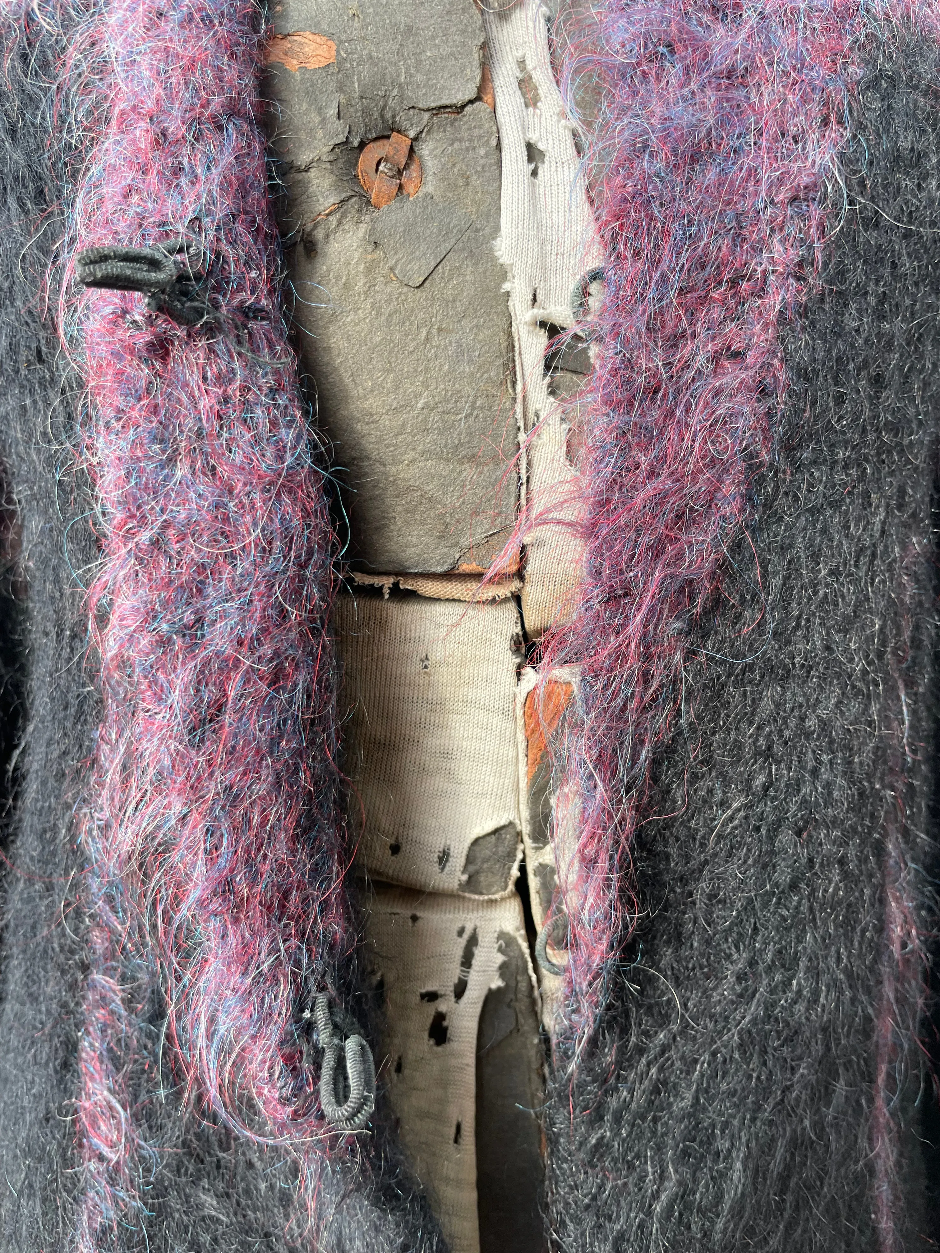 Rare 1930s/40s Hooded Knit Mohair Coat