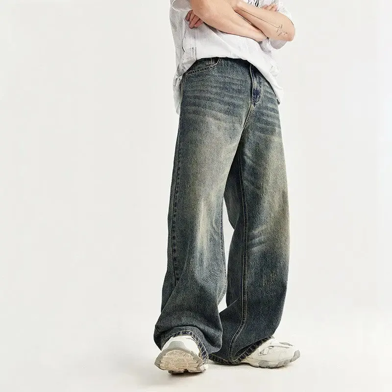 Retro Distressed Wide Leg Jeans