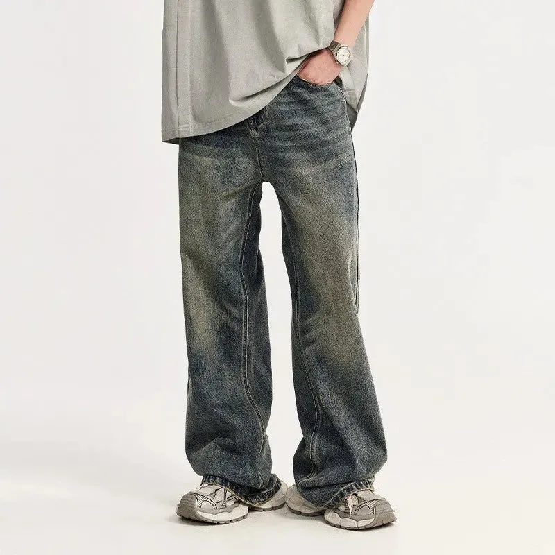 Retro Distressed Wide Leg Jeans