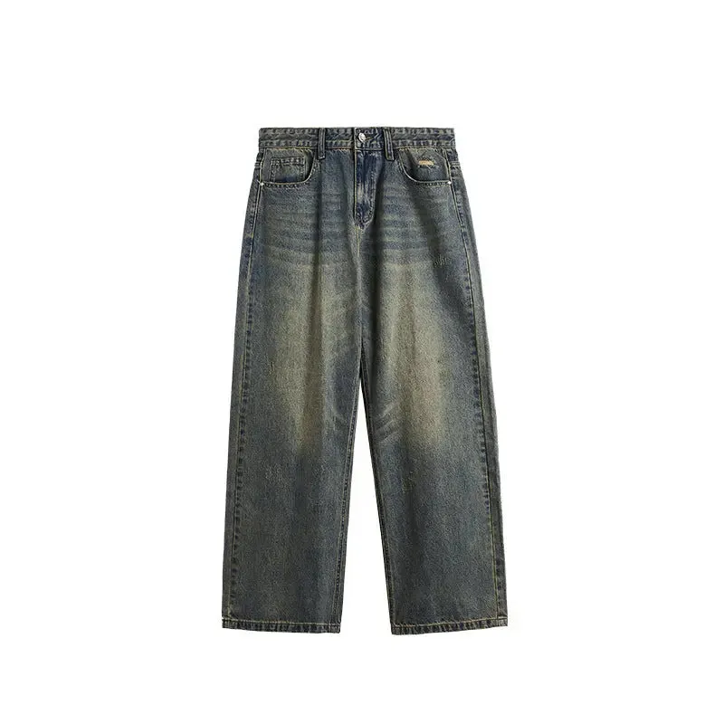 Retro Distressed Wide Leg Jeans