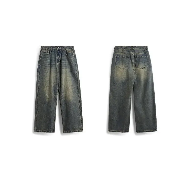 Retro Distressed Wide Leg Jeans