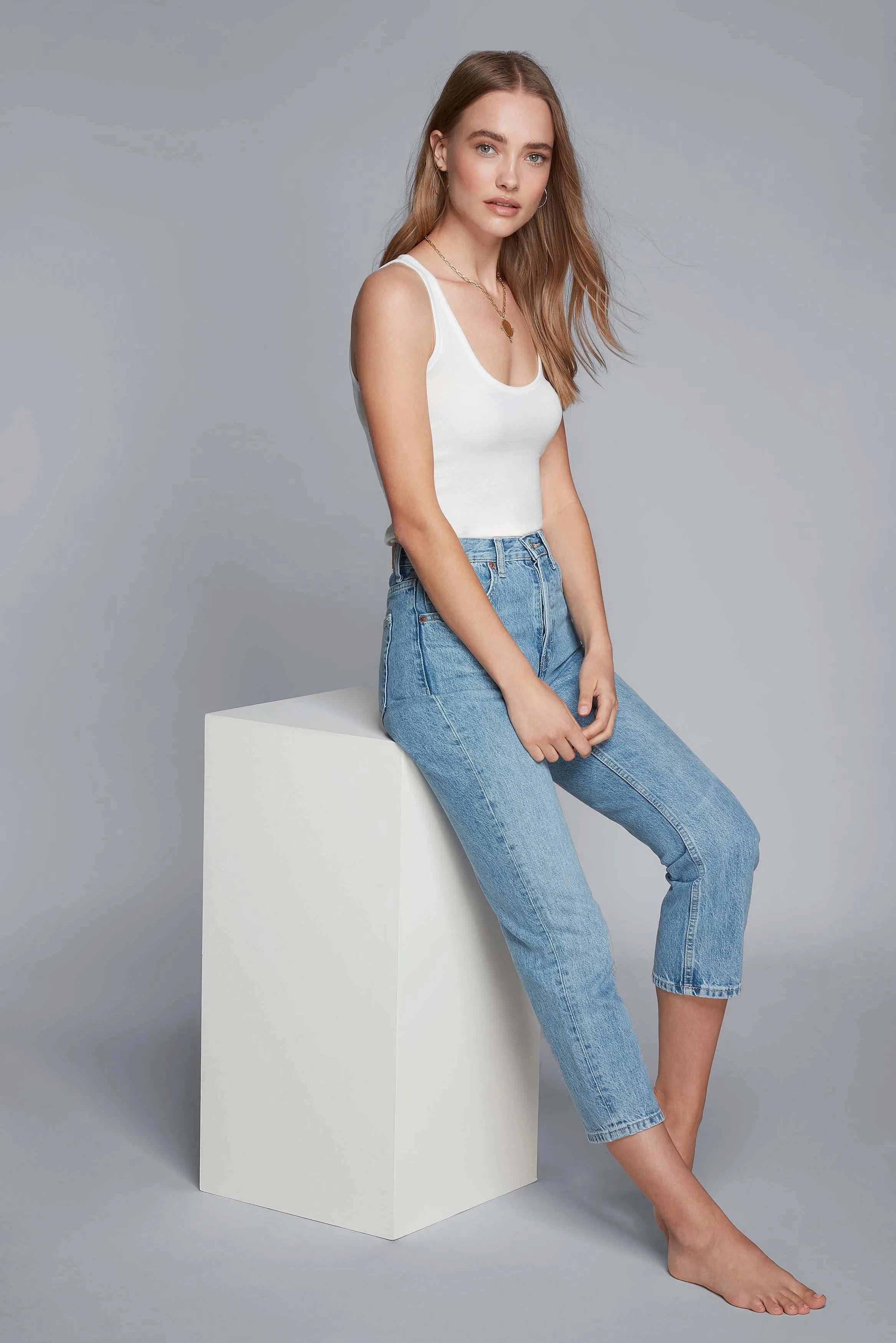 Ribbed TENCEL™ Lyocell  Scoop Neck Tank | Multiple Colours