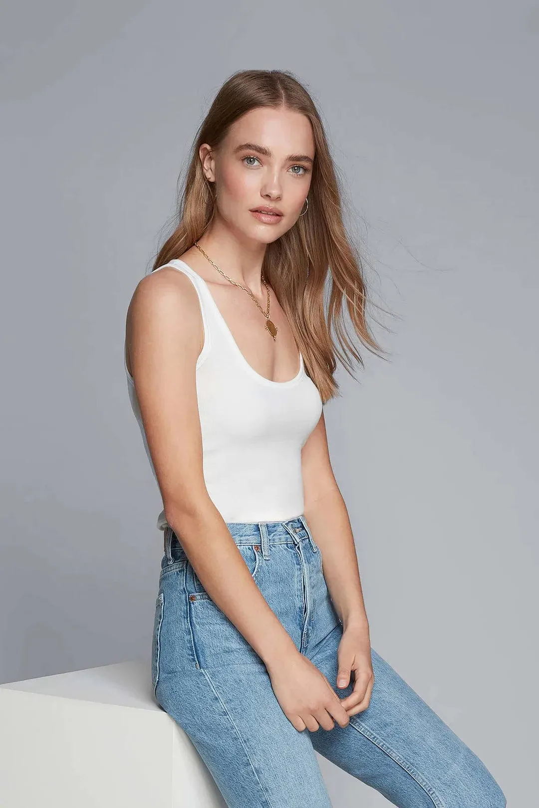 Ribbed TENCEL™ Lyocell  Scoop Neck Tank | Multiple Colours