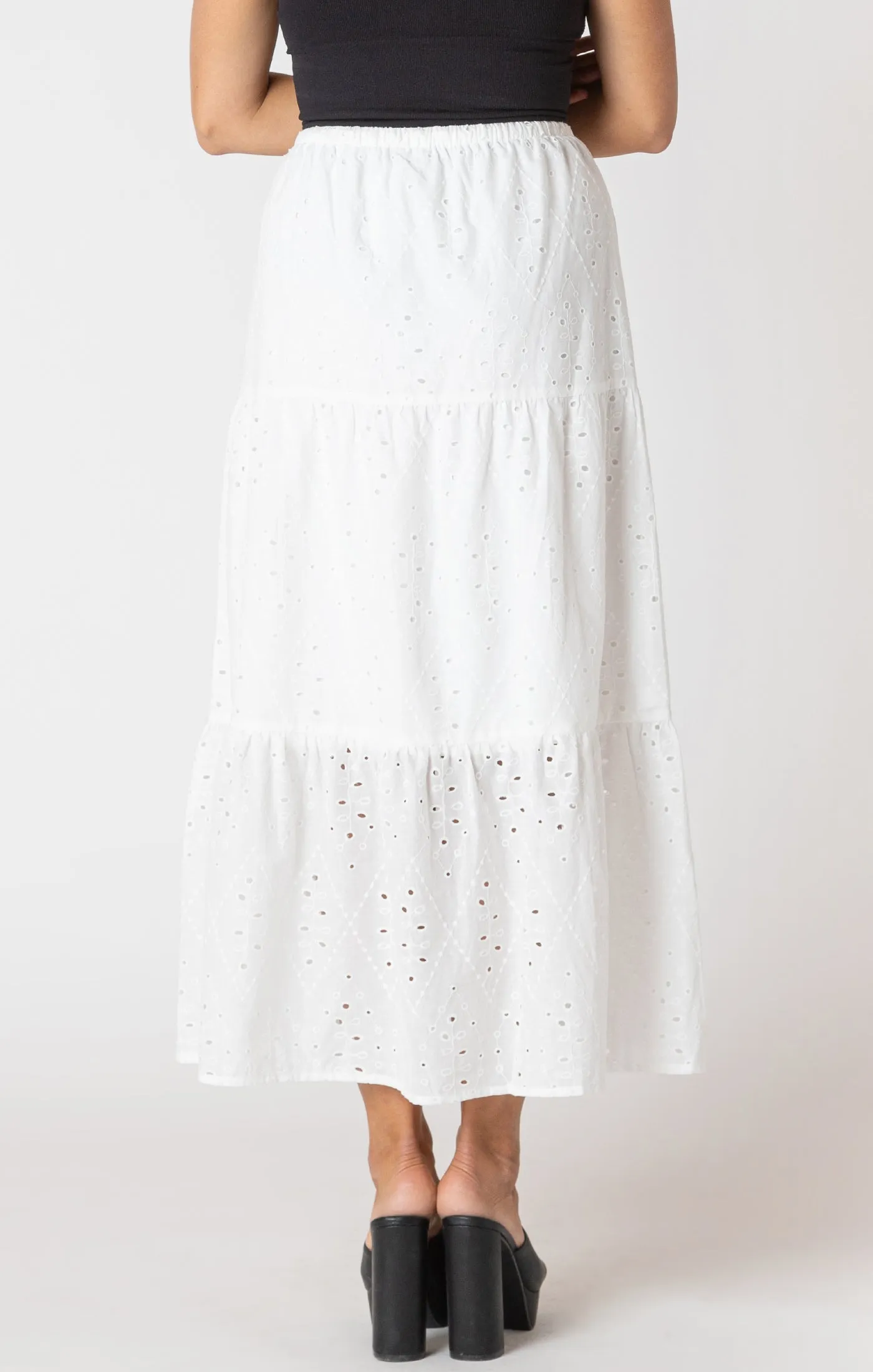 Room 34 Embroidered Tiered Skirt