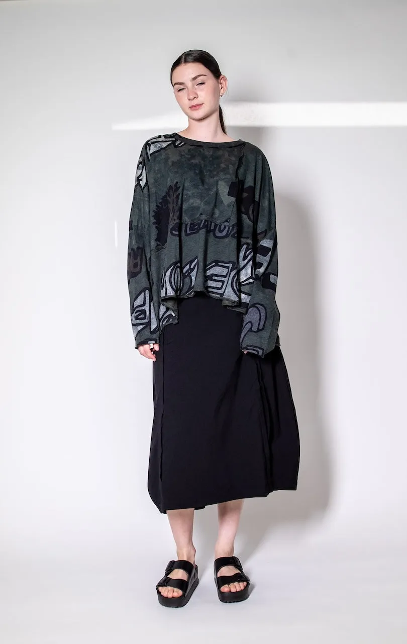 Rundholz Black Label Mid length Skirt in black