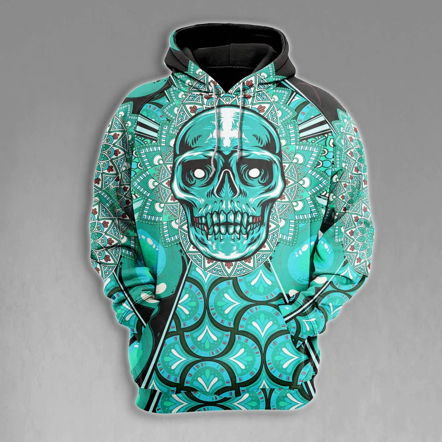 Sugar Skull Cyan Gothic Combo Hoodie and Leggings