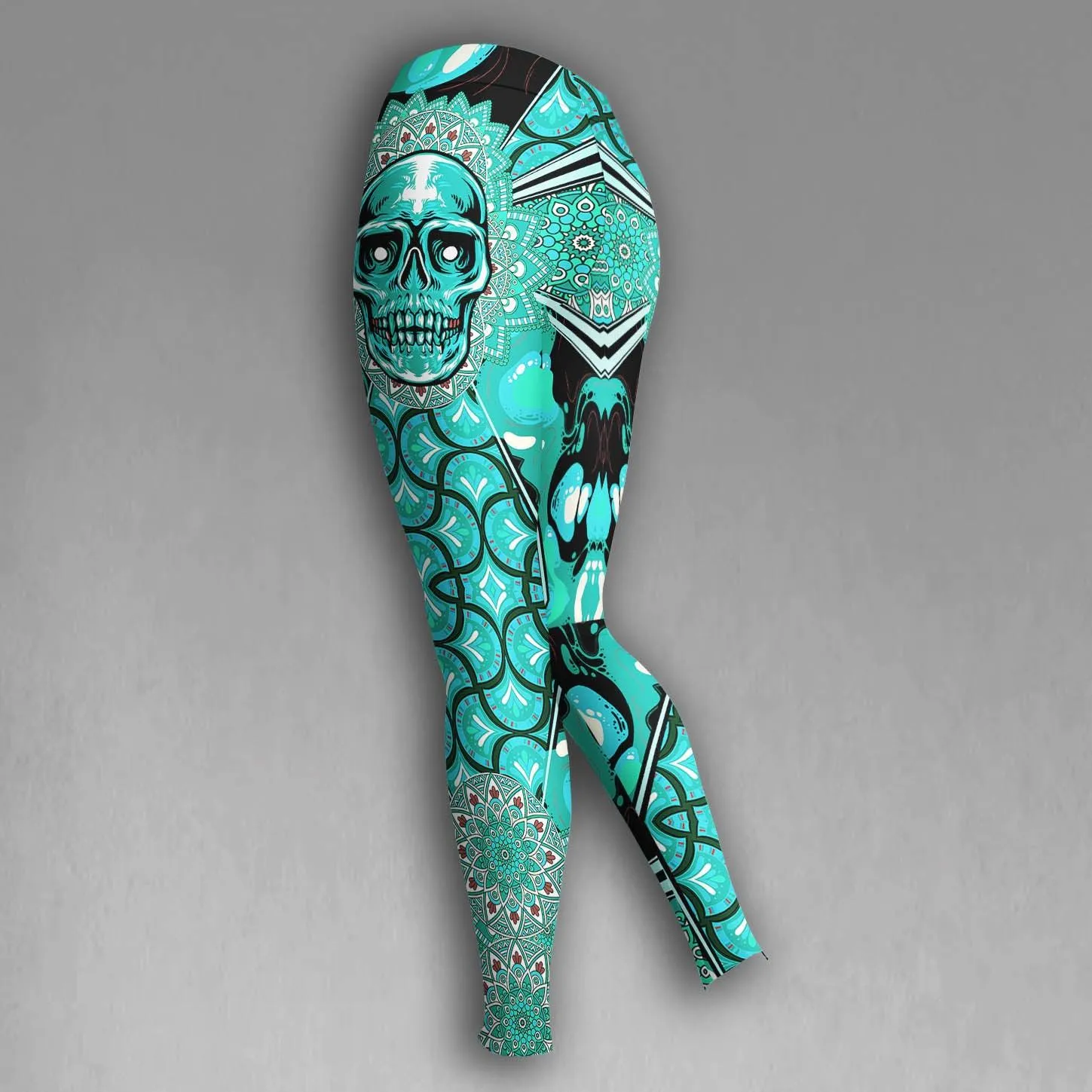 Sugar Skull Cyan Gothic Combo Hoodie and Leggings