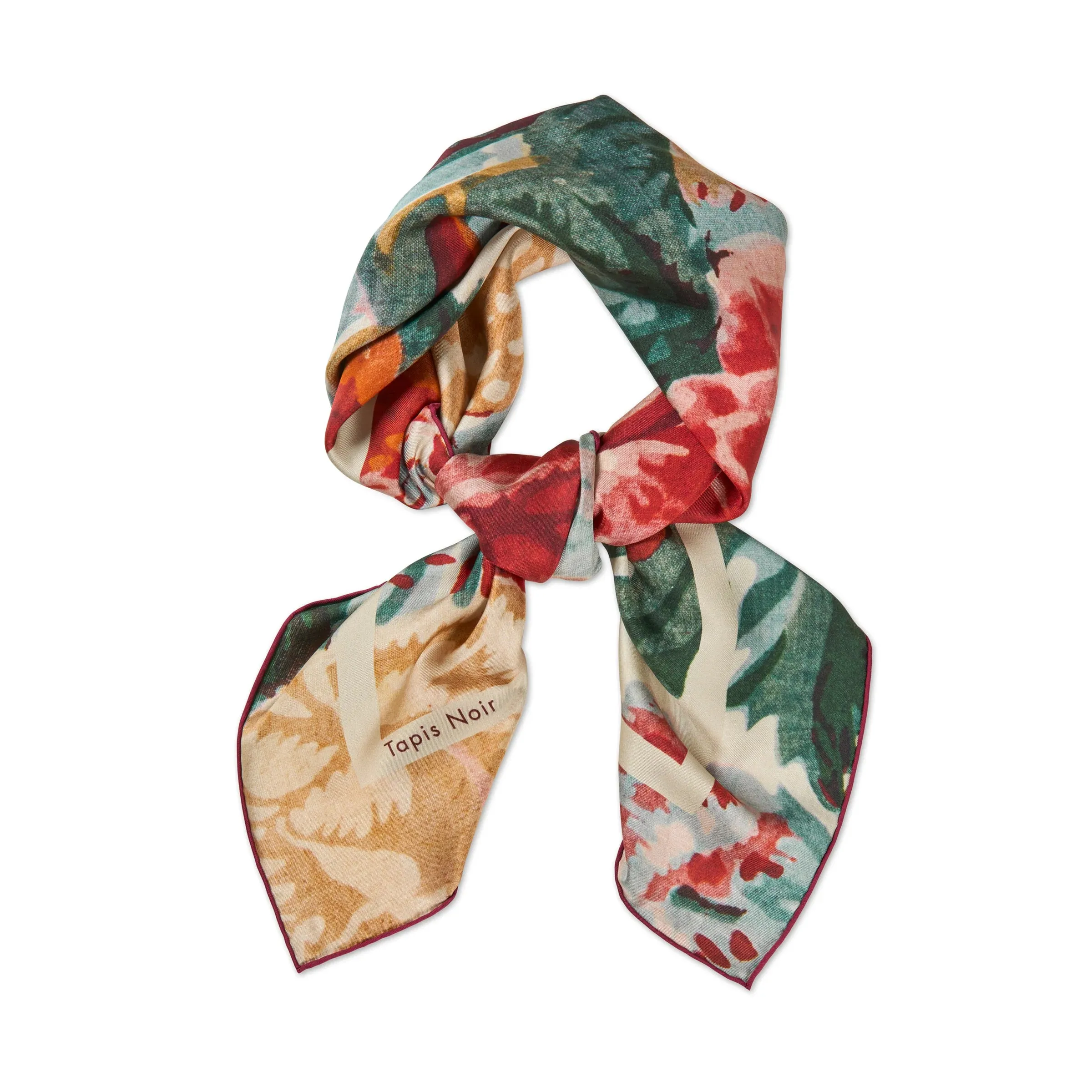 Tapis Noir Classical Multicolour Flower Scarf