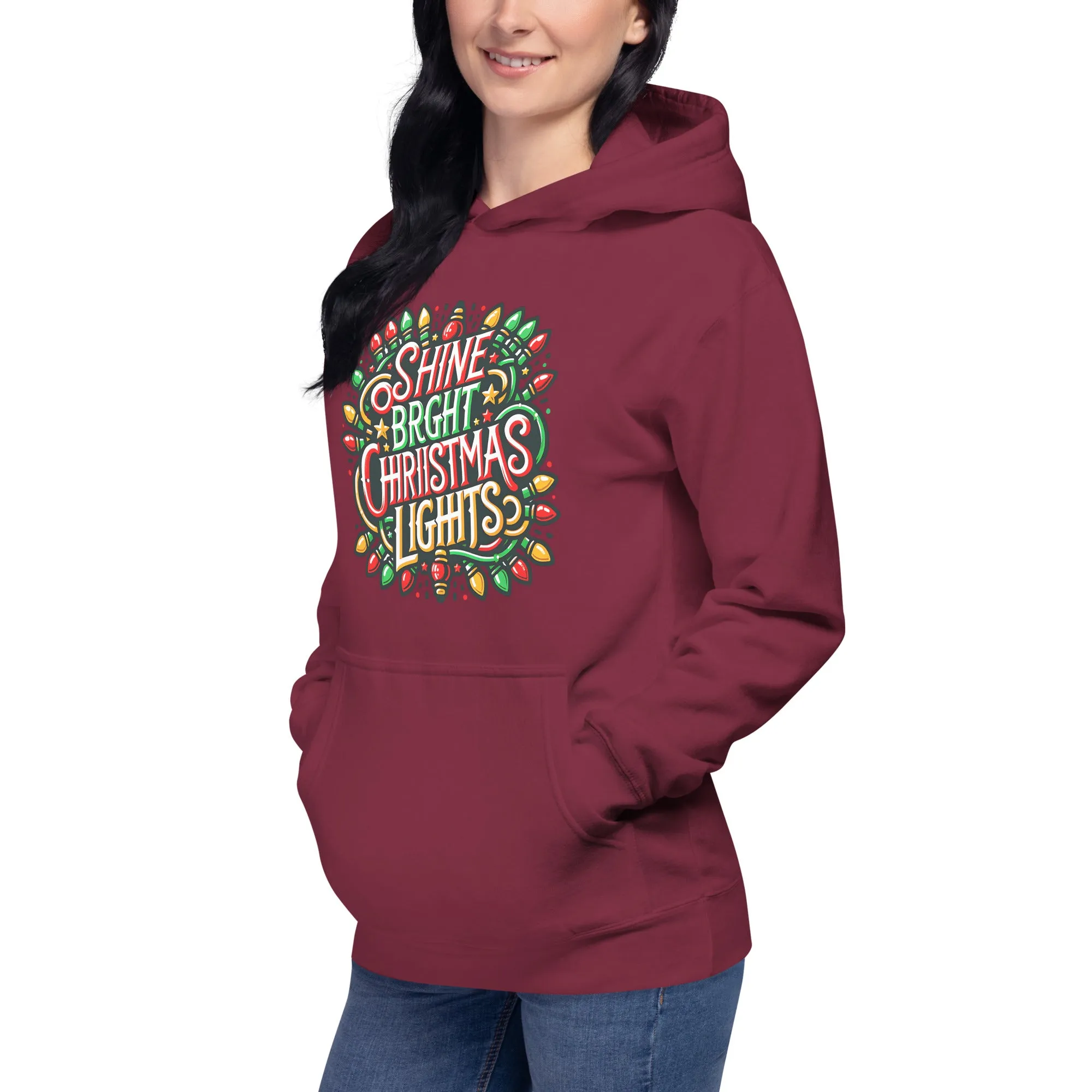 Unisex Hoodie Shine Bright Christmas PrintUpHub