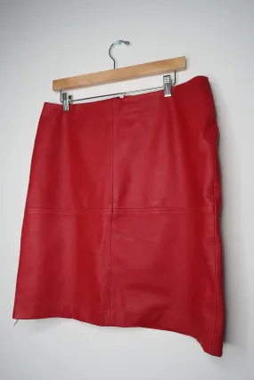 Vintage Red Leather Skirt