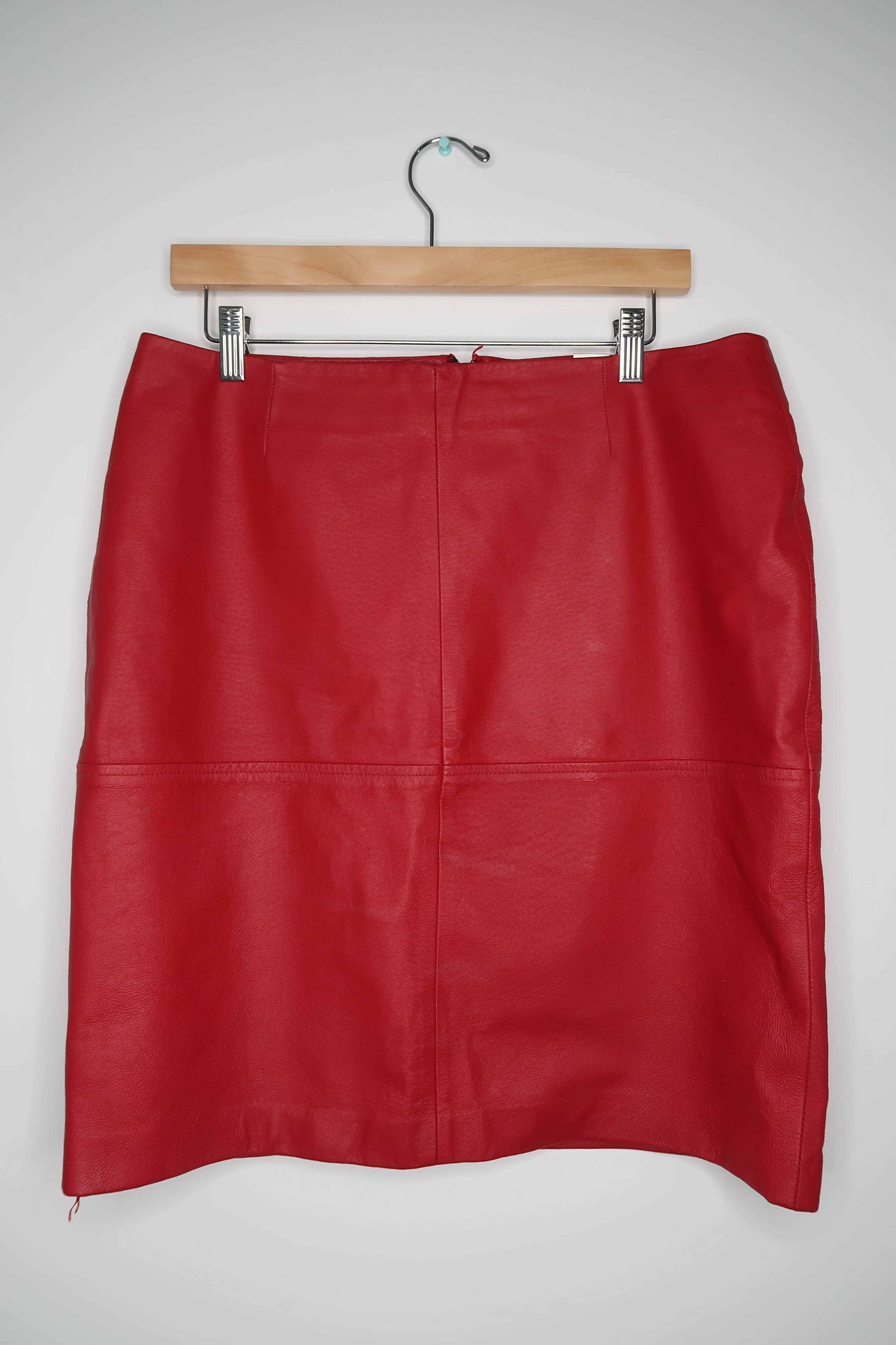 Vintage Red Leather Skirt