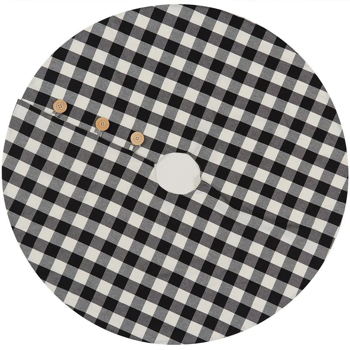 Wicklow Check Tree Skirt 52" - Black & Cream