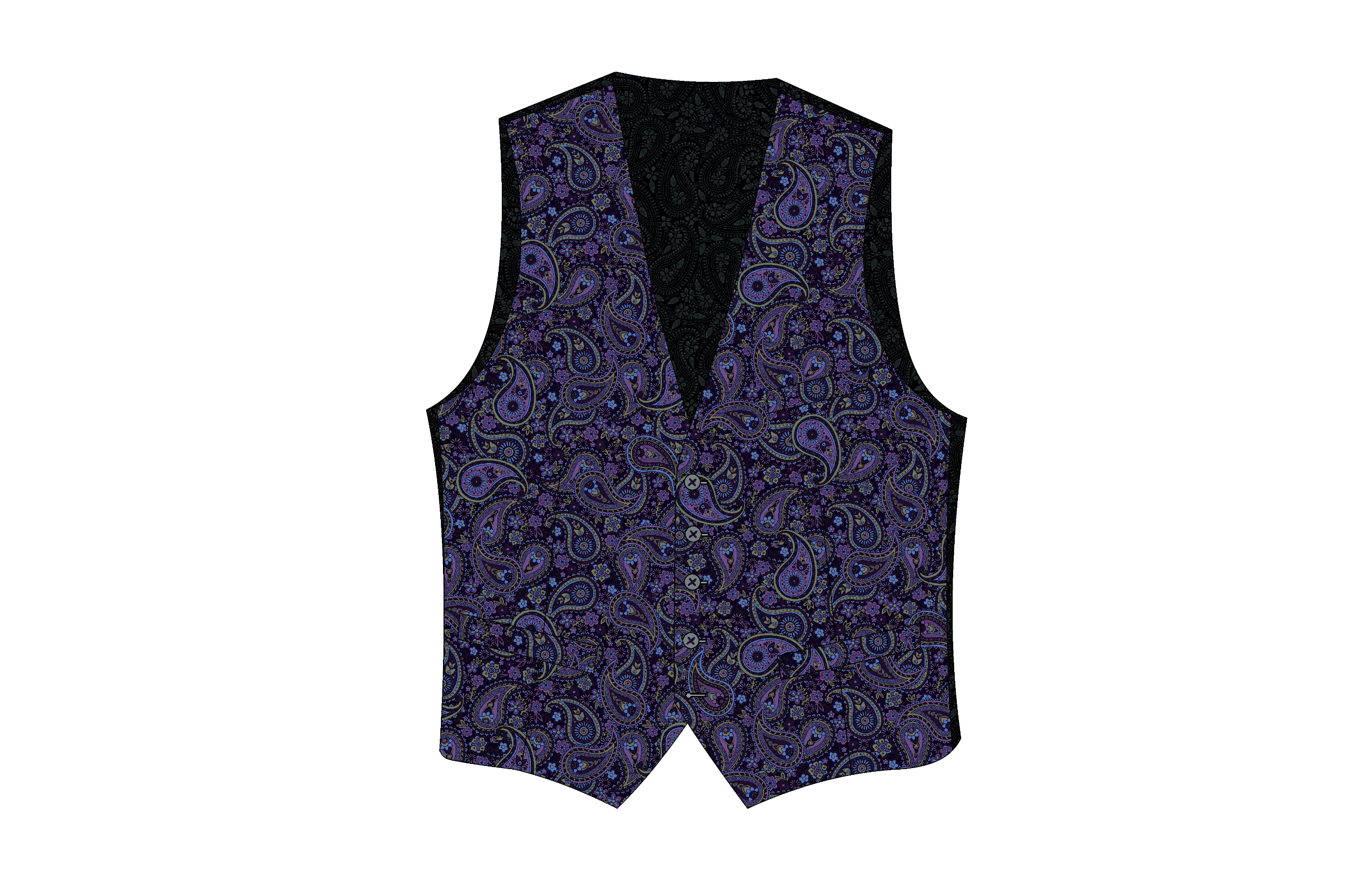 WILBUR  TRIBUNE PAISLEY WAISTCOAT VEST - PLUM